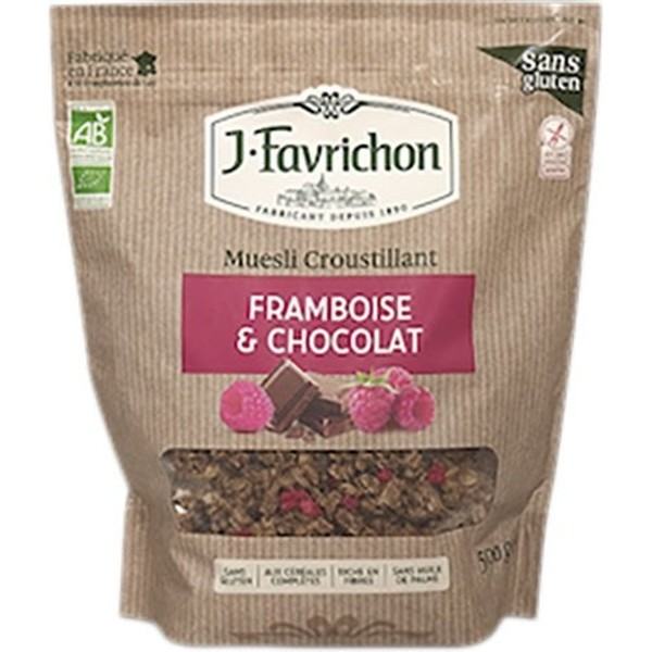 J.favrichon Crunchy Muesli Framboos En Chocolade 375 Gr