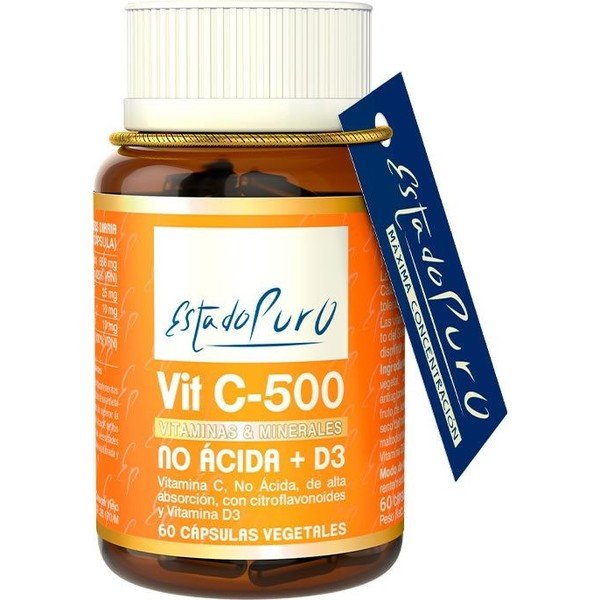 Tongil Pure State Vit C-500 Nicht-Säure (Ester-C) 500 mg + Vitamin D3 60 Kapseln
