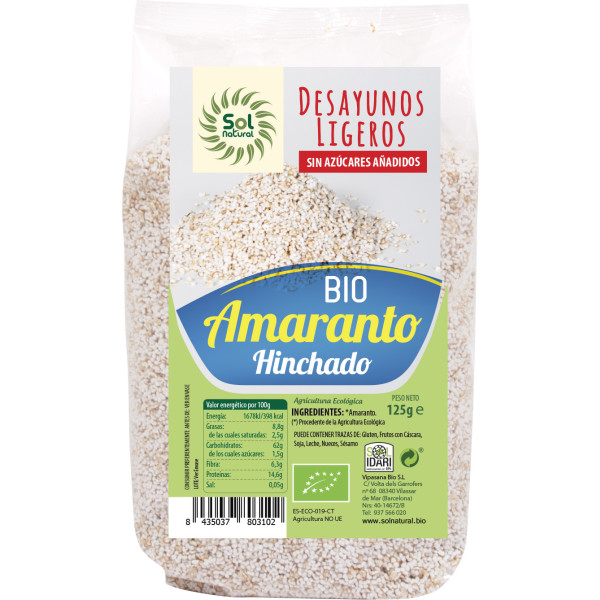 Solnatural Amaranto Inchado Bio 125 G