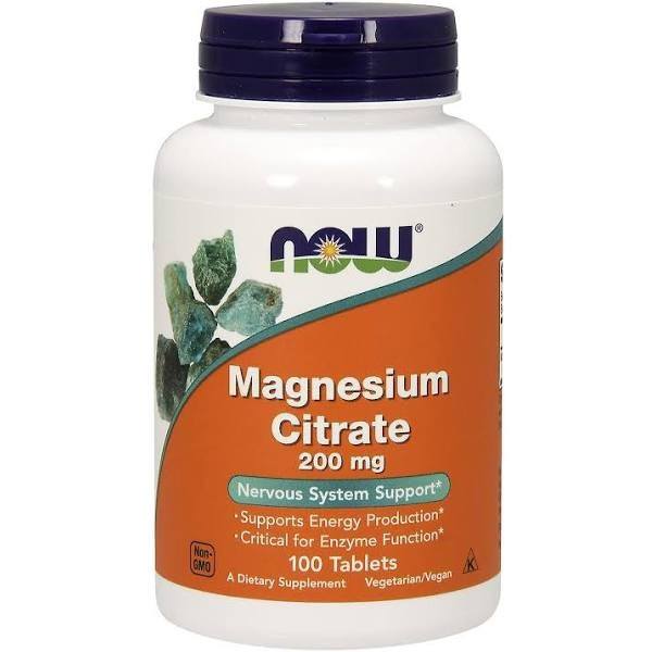 Now Magnesium Citrate 200 Mg 100 Tablets