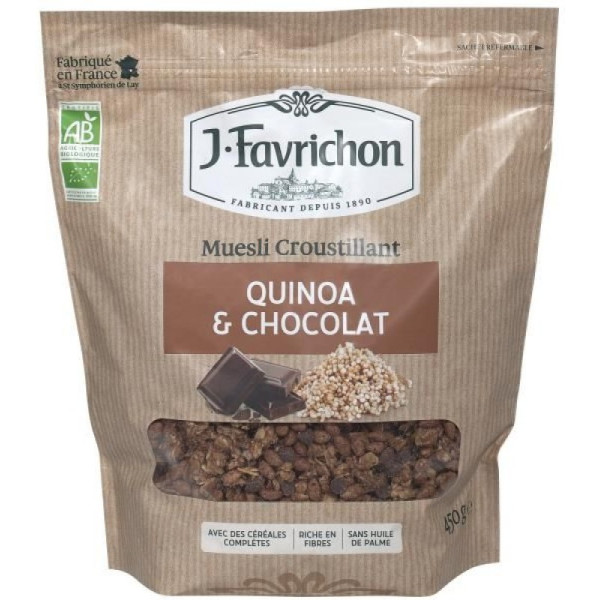 J.favrichon Crunchy Muesli Quinoa Et Chocolat 450 G