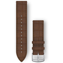 Garmin Quick Release Bands (20 Mm) Dark Brown Embossed Italian Leather With Silver Hardware