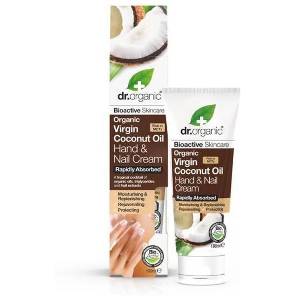 Dr Organic Virgin Coconut Oil Hand & Nail Cream - Crema de Manos y Uñas de Aceite de Coco Virgen 100 ml