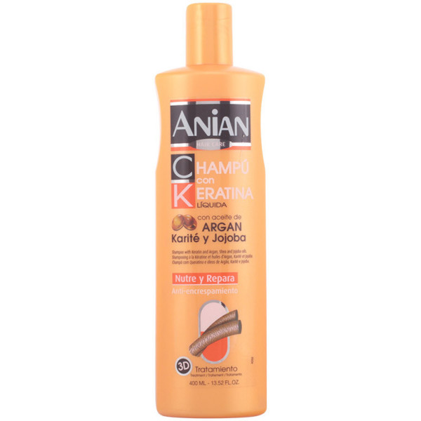 Anian Liquid Keratin Argan Sheabutter und Jojobaöl Shampoo 400 ml Unisex