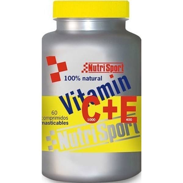 Nutrisport Vitamina C + E 60 comprimidos mastigáveis