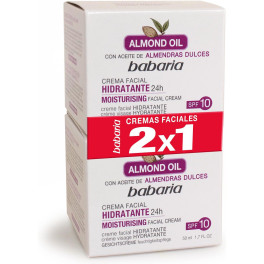 Babaria Almendras Crema Facial Hidratante Crema De Almendras 50ml Incluye 2 Unidades