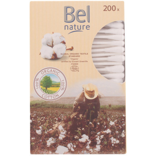Tamponi di cartone in cotone biologico Bel Nature Ecocert 200 pezzi unisex