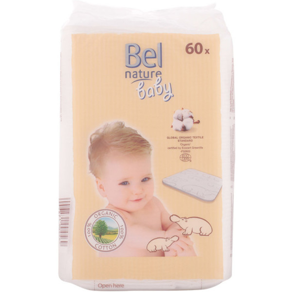 Bel Nature Ecocert Maxi Disques Bébé 100% Coton Bio 60 Pièces Unisexe