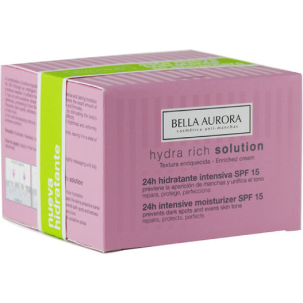 Bella Aurora Hydra Rich Crème Hydratante Intensive Anti-Taches Spf15 50 ml Femme