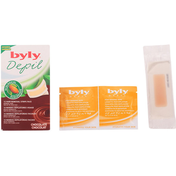 Byly Depil Facial Bands Chocolade 12 Stuks Vrouw