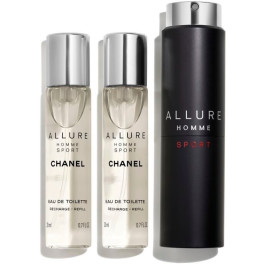 Chanel Allure Homme Sport Eau de Toilette Vaporizador Refillable 3 X 20 Ml Hombre
