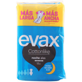 Evax Cottonlike Compresas Noche Alas 18 Uds Mujer