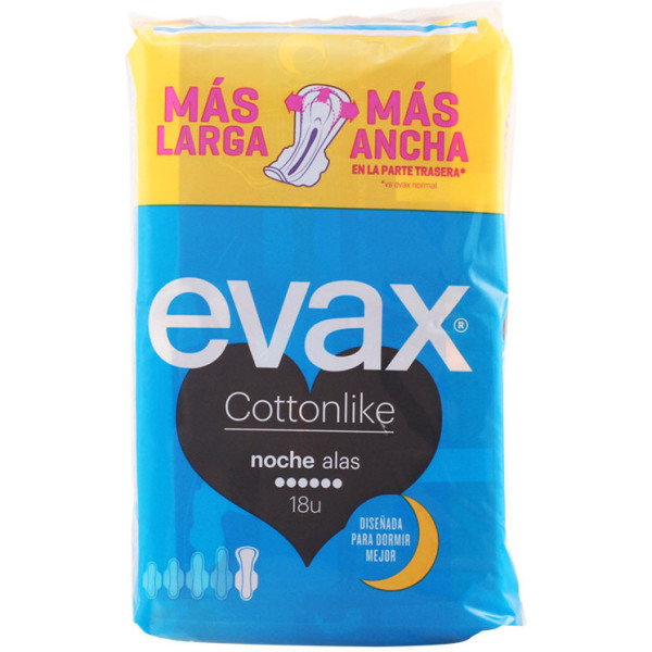 Evax Cottonlike Compresas Noche Alas 18 Uds Mujer