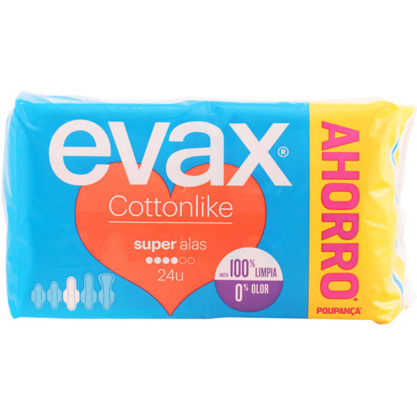 Evax Cottonlike Compresas Super Alas 24 Uds Mujer