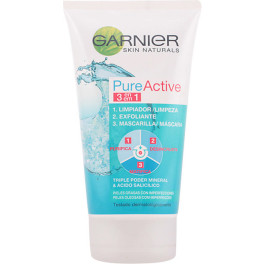 Garnier Pure Active 3 em 1 Gel de limpeza para pele oleosa 150 ml feminino