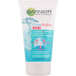 Garnier Pure Active 3 En 1 Gel Limpiador Piel Grasa 150 Ml Mujer
