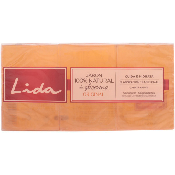 Sabonete Lida 100% Natural Glicerina Original Lote 3 Peças Unissex