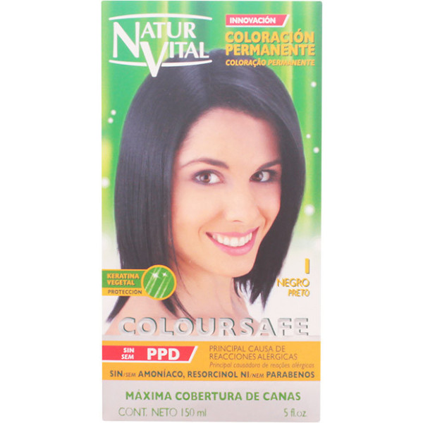 Colorante permanente Nature and Life Coloursafe 1-nero 150 ml unisex