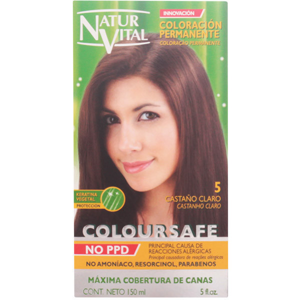 Colorante permanente Nature and Life Coloursafe 5-marrone chiaro 150 ml