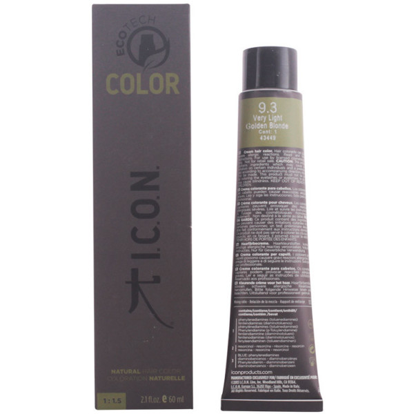 Icoon. Ecotech Color Natural 9.3 Zeer Licht Goudblond 60 Ml