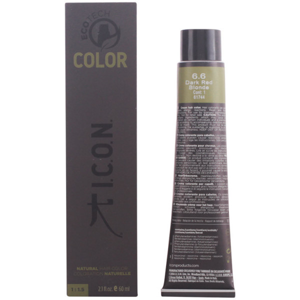 I.c.o.n. Ecotech Color Natural Color 6.6 Dark Red Blonde 60 Ml Unisex