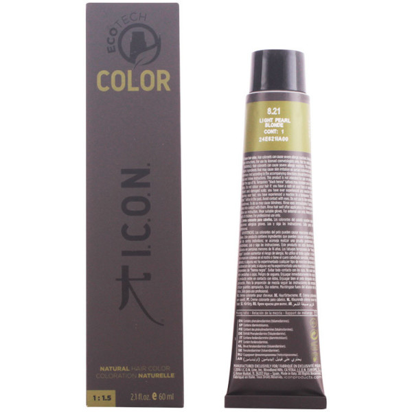 Icoon. Ecotech Color Natuurlijke Kleur 8.21 Licht Parelblond 60 Ml