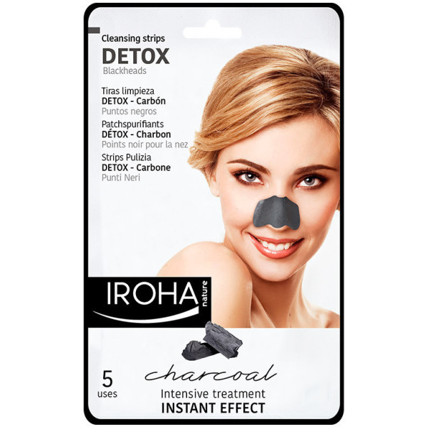 Iroha Nature Detox Charcoal Black Nose Strips 5 Unités Femme