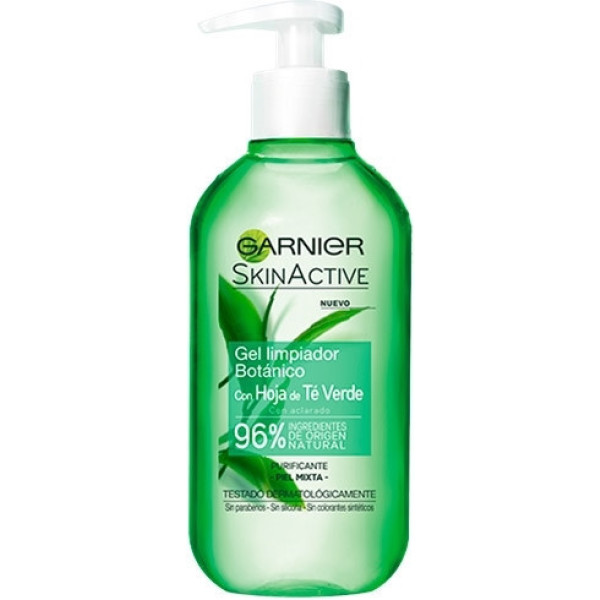 Garnier Skinactive Leaf Gel de limpeza de chá verde para pele mista 200 ml feminino