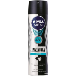 Nivea Men Black & White Active Deodorante Vaporizzatore 200 Ml Uomo