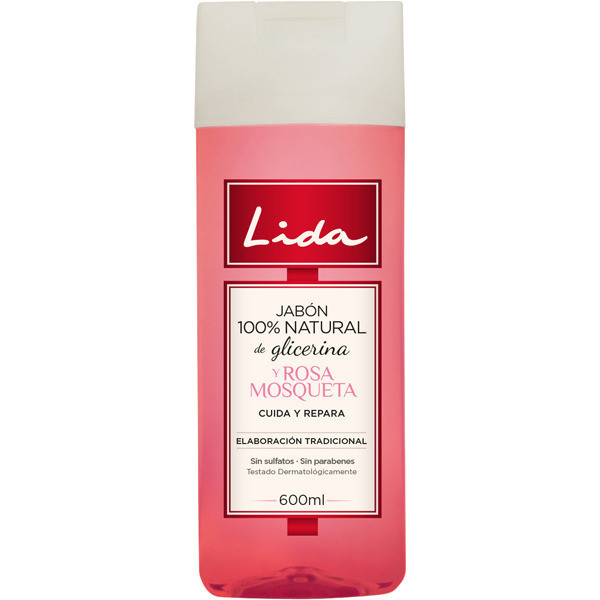 Sabonete Lida 100% Natural Glicerina e Rosa Mosqueta 600 ml Unissex