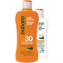 Babaria Solar Aloe Vera SPF30 Leite Lote 2 Peças Unissex