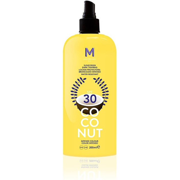 Mediterraneo Sun Crème Solaire à la Noix de Coco Foncé Tanning Spf30 200 Ml Unisexe