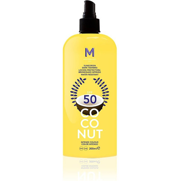 Mediterraneo Sun Crème Solaire à la Noix de Coco Foncé Tanning Spf50 100 Ml Unisexe