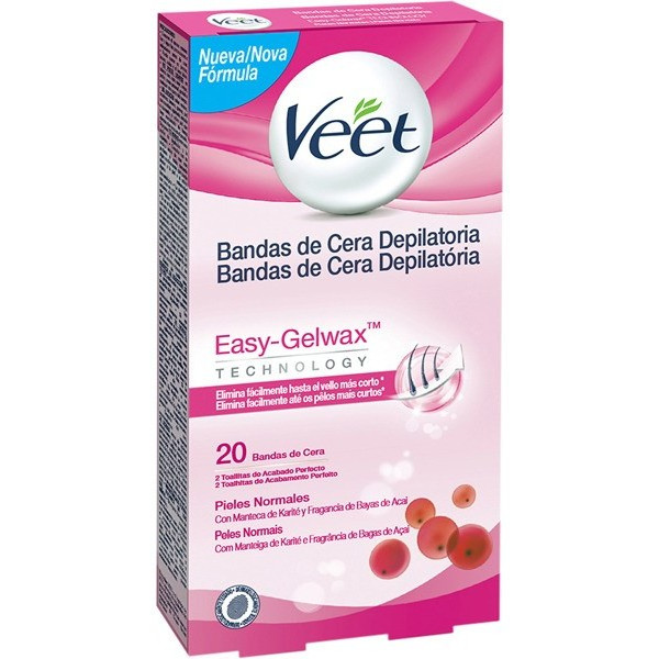 Veet Body Bandes de Cire à Épiler Peau Normale 20 pcs Femme