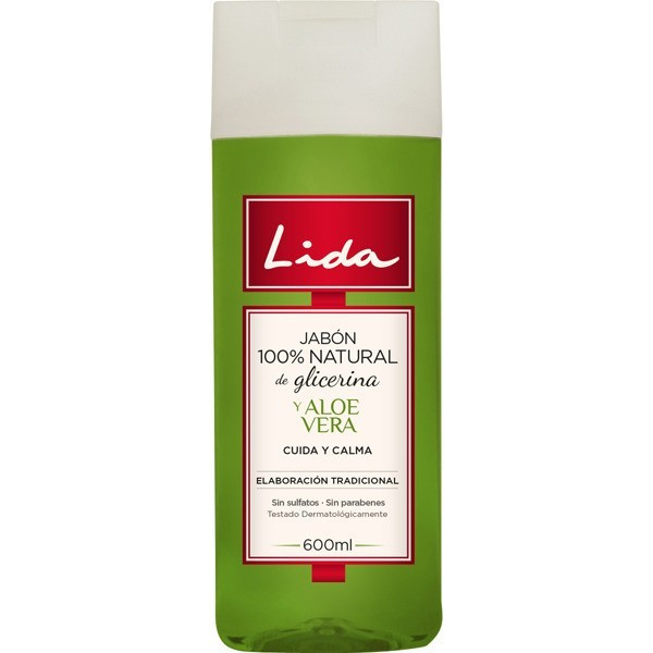 Sabonete Lida 100% Natural Glicerina e Aloe Vera 600 ml Unissex