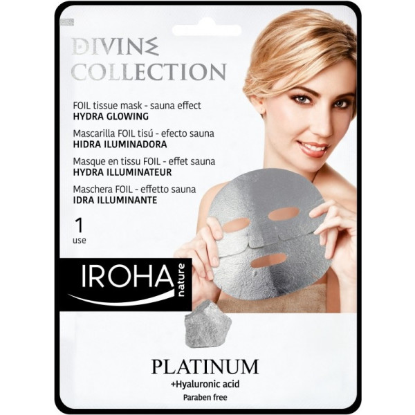 Iroha Nature Platinum Tissue Hydra-gloeiend gezichtsmasker 1 Draag Woman