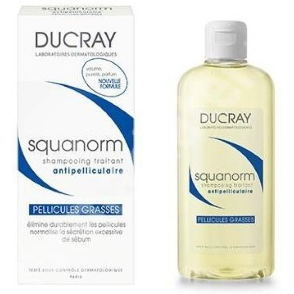 Ducray Squanorm Anti-Schuppen-Behandlungsshampoo für fettiges Haar, 200 ml, Unisex