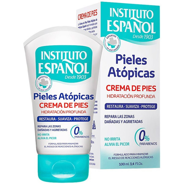 Spanish Institute Atopic Skin Feuchtigkeitsspendende und reparierende Fußcreme 100 ml Unisex