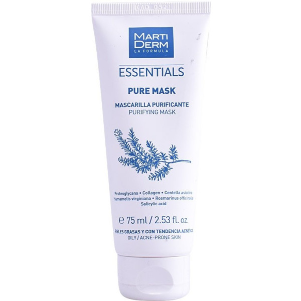 Martiderm Pure-mask Masque visage gonflant à l'huile et à la peau sujette à l'acné 75 Ml