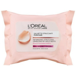 Lenços removedor de maquiagem L\'oreal Delicate Flowers para pele sensível feminina