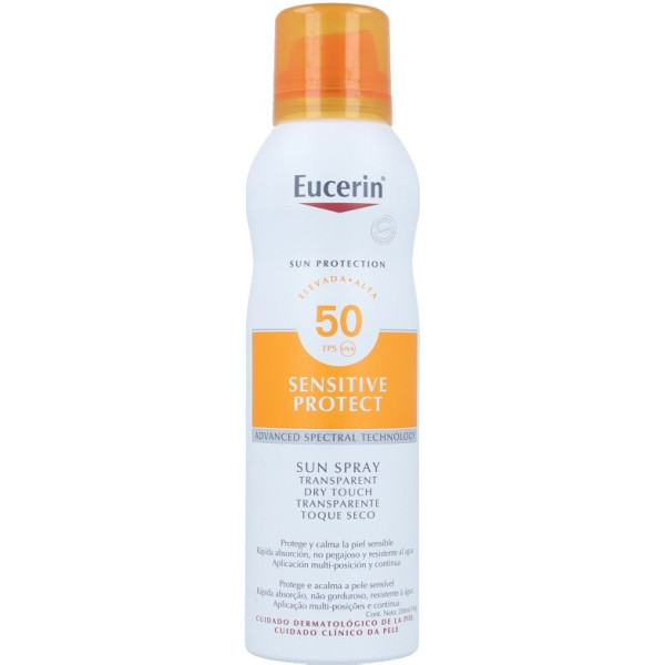 Eucerin Sensitive Protect Sun Spray Transparent Dry Touch spf50 Unisex