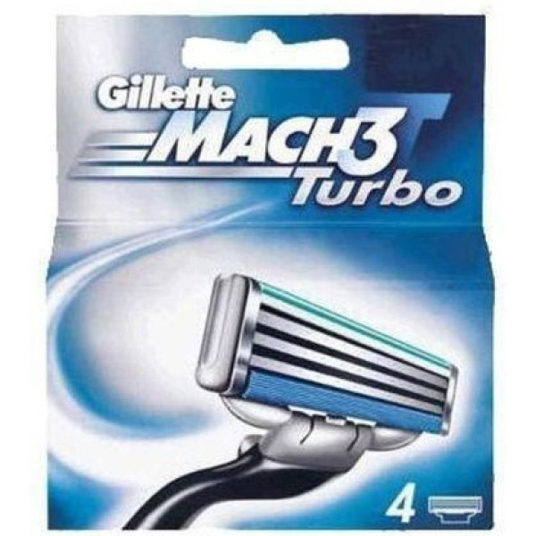 Gillette Mach 3 Turbo Cargador 4 Recambios Hombre