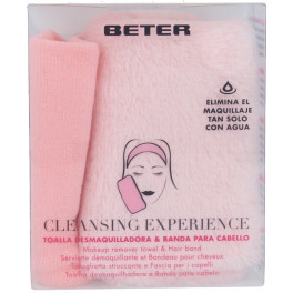 Toalha removedora de maquiagem Beter Cleansing Experience + faixa de cabelo feminina