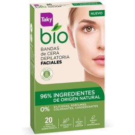 Taky Bio Natural 0% Ontharingscrème Facial Wax Strips 20 Eenheden Vrouw