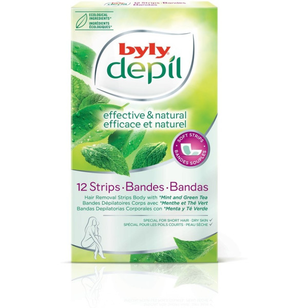 Byly Depil Body Bands Menthe Et Thé Vert 12 Unités Unisexe