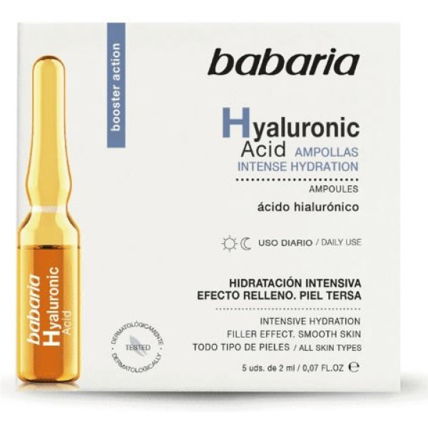 Ampolas de hidratação intensa de ácido hialurônico Babaria 5 x 2 ml feminino