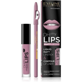 Eveline Oh! My Lips Matt Lip Kit Liquid Matt Lipstick And Contour Lip Liner 03 Nude Rosa
