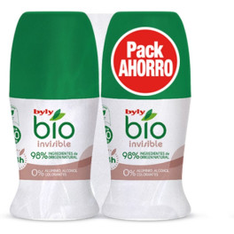 Byly Bio Natural Desodorante Roll-on 0% Invisível Lote 2 peças unissex