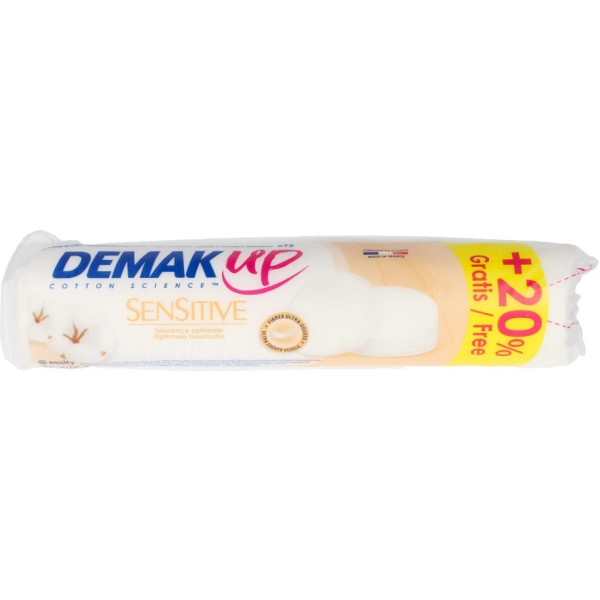 Demak\'up Sensitive Cotton Make-up Remover Discs 72 Stuks Unisex