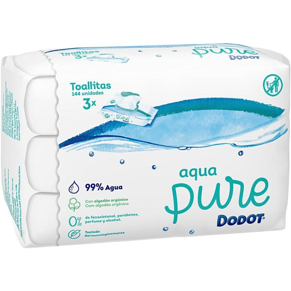 Dodot Pure 99% Water Wet Wipes 144 Units Unisex